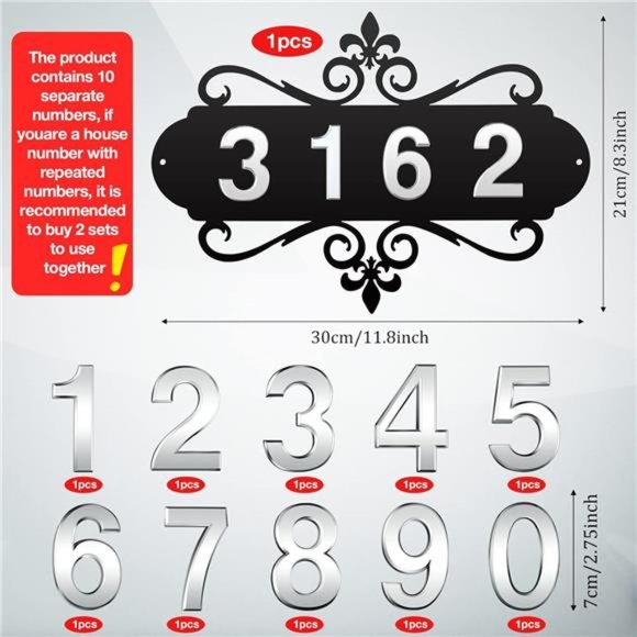 House Address Plaques Metal AddressSign Mailbox Number Personalized Address Sign - Picture 3 of 7